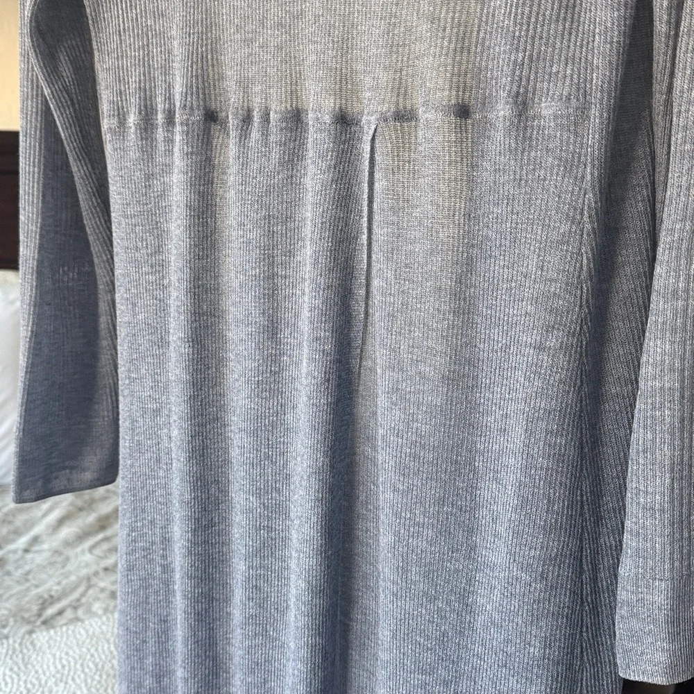 White House Black Market Ribbed light weight blue Duster size L - Picture 2 of 4